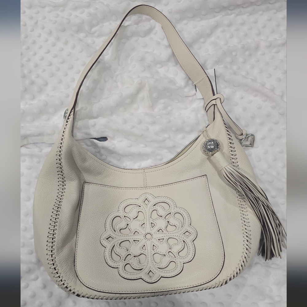 Brighton Silvana Ferrara Collection hobo bag in a Ivory Cream Leather.